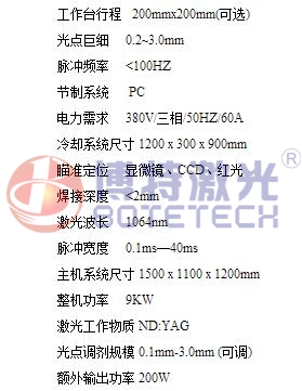 眼鏡架激光焊接機(jī)參數(shù) 眼鏡架激光焊接機(jī)參數(shù)